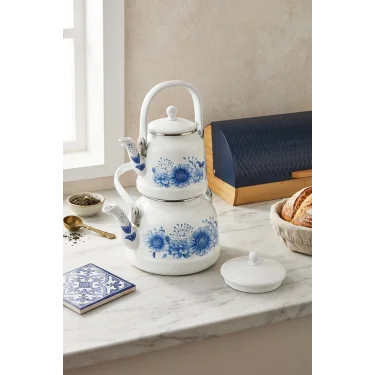 Italyan Lüks Emaye Çaydanlık Takımı