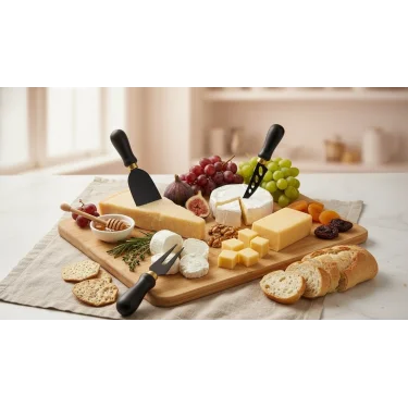 italyan tasarım 3’lü Lüks Peynir Bıçak Seti – Siyah/Altın Şıklık