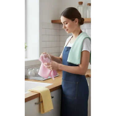 Lüks 3’lü Mikrofiber Temizlik Seti – Cam & Ayna Uzmanı