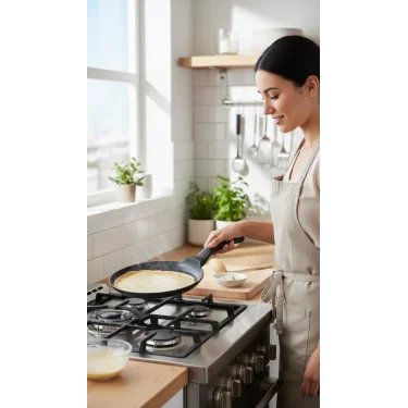 Hanımeli Döküm Krep Tava 26cm - Yanmaz Yapışmaz Çizilmez Koruma