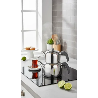 Delux Soft Elite 4 Parça Çaydanlık Takımı – Mini Boy Antrasit