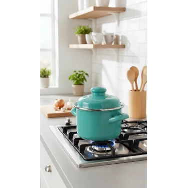 Lüks Emaye Mini Derin Tencere 12 cm – 900 ml