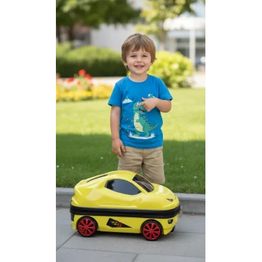 Lüks Çekçekli Çocuk Araba Valizi – Şıklık ve Konforun Buluşması