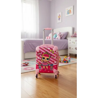 Beyaz Pembe ABS Şıklık 360° Tekerlekli Kabin Boy Çocuk Valizi