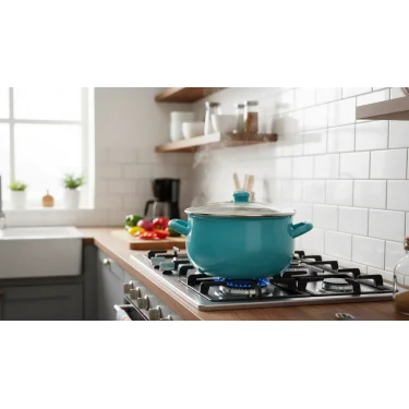 Turkuaz Lüks Emaye Derin Bombeli Yoğurt Tenceresi 5.5 Litre