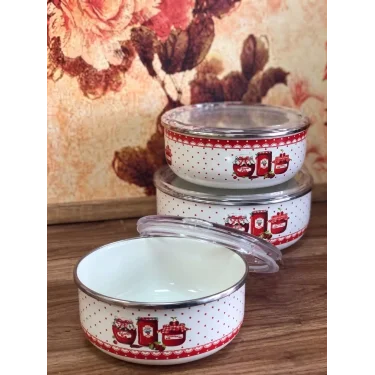 Prestijl reçel Emaye 3lü Saklama Seti – 14/16/18 cm