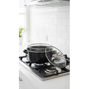 Nishev Lüks 26 cm Siyah Kızartma Tenceresi – 5,5 Lt