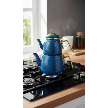 Lüks Kırık Mermer Çaydanlık Takımı – Özel Tasarım Serisi