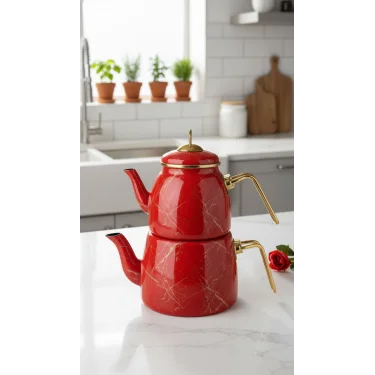 Prestij Kırık Mermer Çaydanlık Seti – Özel Tasarım