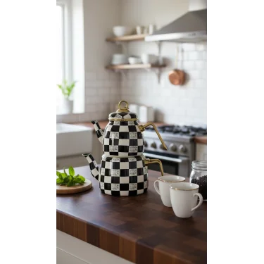 Kırık Mermer Çaydanlık Seti – Özel Tasarım Lüks Serisi