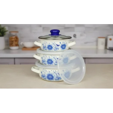 İtalyan Merve Prestige 3lü Emaye Tencere Seti 14/16/18 cm – Pişir & Sakla