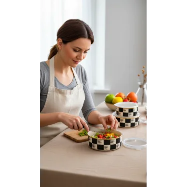 İtalyan Dama Vakumlu Saklama Kabı Seti – 3 Boyutlu Lüks