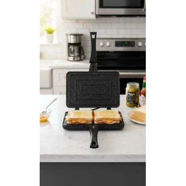 Lüx Granit Döküm Ocak Üstü El Tost & Kızartma Makinesi