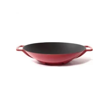 Sürel Wok Tava 35 Cm Kırmızı Demir Döküm