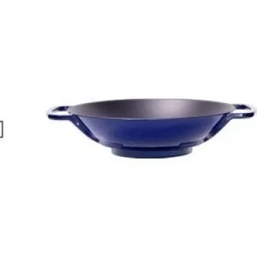 Sürel Wok Tava 35 Cm Koyu mavi Demir Döküm