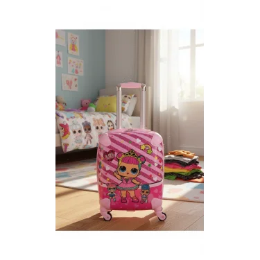 Lüks Pembe ABS Çocuk Valizi 360° – Hafif & Dayanıklı