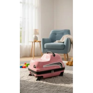 Lüks ABS 360° Çocuk Valizi – Pembe