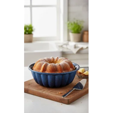 Hanımeli Premium Döküm Kek & Turta Kalıbı 26 cm – Mavi