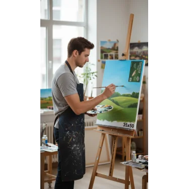 Premium 5 -Adet Sanatsal Tuval Seti – Arkadan Zımbalı 35x50 cm