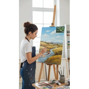 Premium 10 -adet Sanatsal Zımbalı Tuval Seti – 35x50 cm