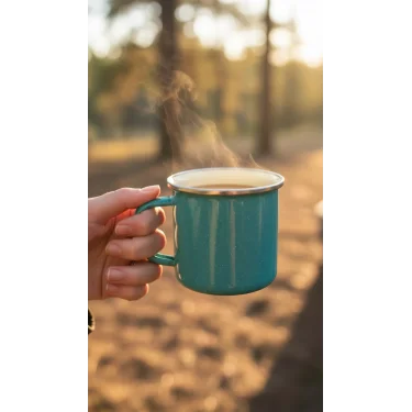 İtalyan Premium Emaye Kupa –turkuaz