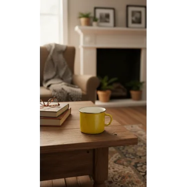 İtalyan Emaye Kupa 10 cm – sarı