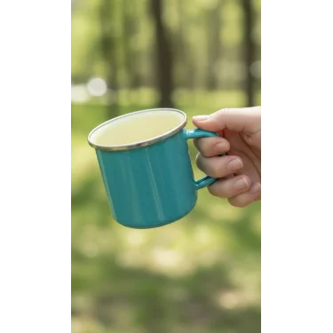 Turkuaz Elegance 10 cm İtalyan Emaye Kupa