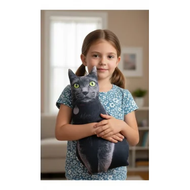 Ege Kedisi 3D Dijital Yastık – Lüks Konforlu Ev Dekoru