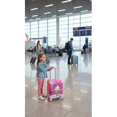 Luxe Pembe 2 Tekerlekli Kız Çocuk Valizi – ABS Şıklık