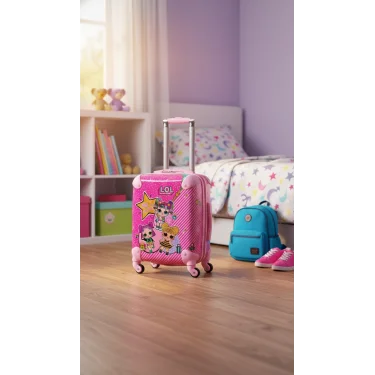 Lüks Pembe Abs Kız Çocuk Valizi – 360° Tekerlekli Şıklık