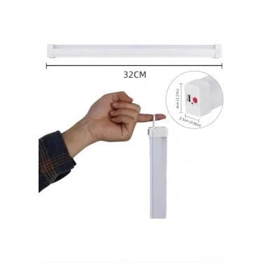 USB Şarjlı 3 Modlu Mıknatıslı otel-yurt-ev-kamp Feneri LED Şarjlı Işıldak 10 W 32 cm