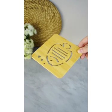 Premium Bambu Kare Nihale Balık Desenli Mobilya Seti