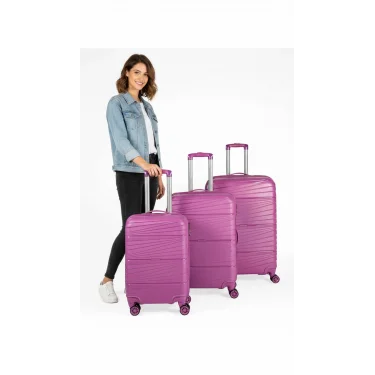 901 3lü Valiz Bavul Seti Mor - Darbelere Karşı Yüksek Koruma