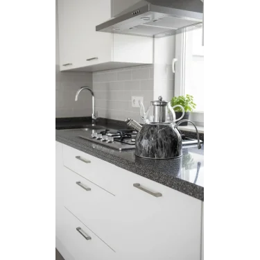 Nisev Mermer Düdüklü Çelik-Cam Çaydanlık Takımı – Özel Tasarım, Yüksek Performanslı