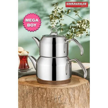 Delux Premium 4 Parça Çaydanlık Seti – Mega Boy Platin