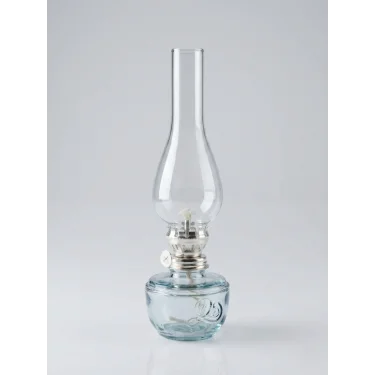 Dekoratif Ve Kullanılabilir Gaz Lambası Kücük Boy 24 Cm Şeffaf