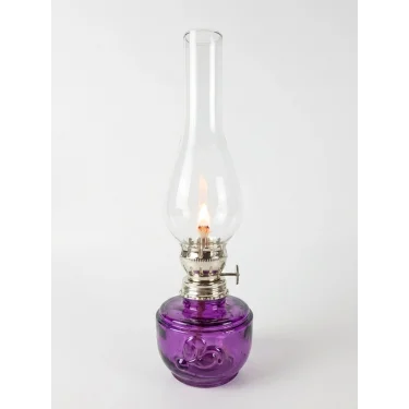 Dekoratif Ve Kullanılabilir Gaz Lambası Kücük Boy 24 Cm mor