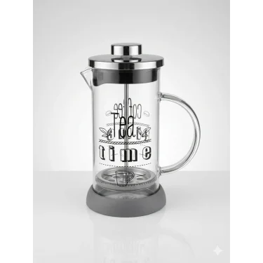 Tasarım French Press - Filtre Kahve Ve Bitki Çayı Demliği 350 ml Gri