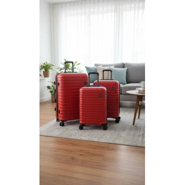 Premium 4 Tekerlekli Kırılmaz Şifreli Bavul Set – Yerli Üretim Polo