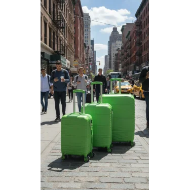 901 3lü Valiz Bavul Seti Yeşil - Darbelere Karşı Yüksek Koruma