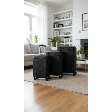 3’lü Valiz Bavul Seti Siyah – Darbelere Karşı Yüksek Koruma