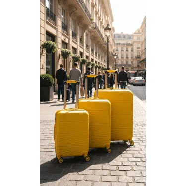 3’lü Valiz Bavul Seti Sarı – Darbelere Karşı Yüksek Koruma