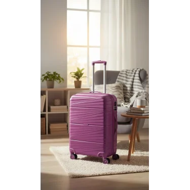 Premium Ultra Dayanıklı Kabin Boy Valiz - Mor | %100 Saf PP Kırılmaz
