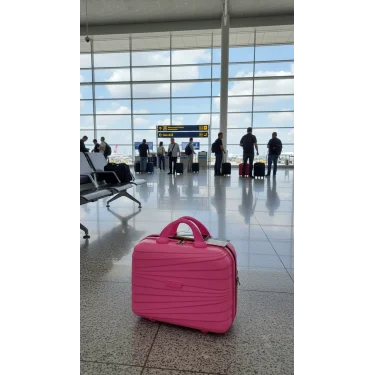 Lüks Koruma Pembe Makyaj Çantası – Darbelere Karşı Yerli Üretim