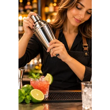 Professional Paslanmaz Çelik Shaker 550 ml - Bar ve Ev Tipi Kokteyl Karıştırıcı