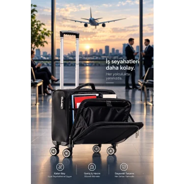 Ithal Ultra Lüks Kabin Boy Business Pilot Çanta