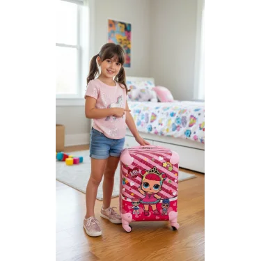 Lol Premium ABS Pembe Tekerlekli Bebek Valizi