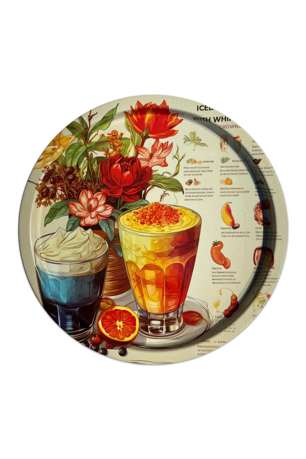Premium 35 cm Metal Yuvarlak Tepsi – Özel Tasarım