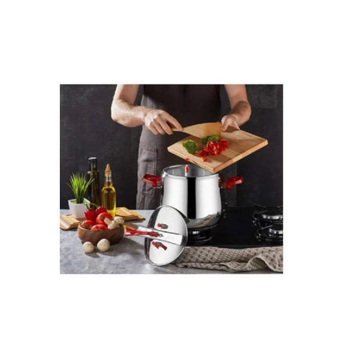 Klasik Düdüklü Tencere 7Lt Kırmızı