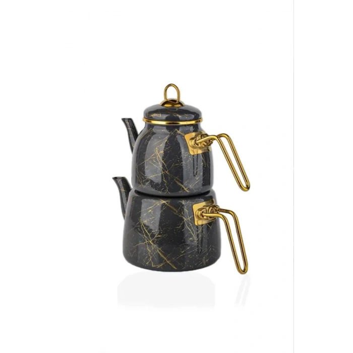 Elite Class Kırık Mermer Çaydanlık Takımı Gri